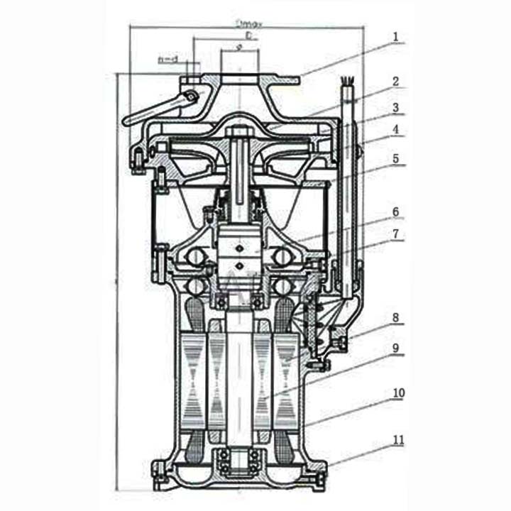 QY油浸式潛水排污泵結(jié)構(gòu)圖